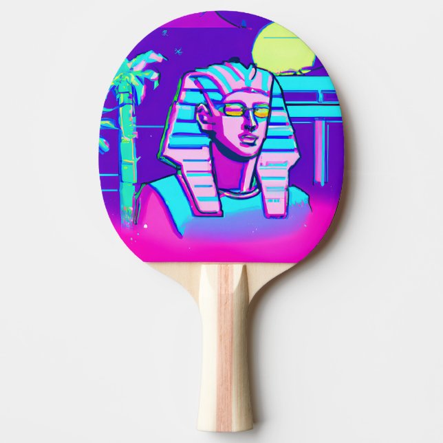 Synthwave Pharaoh Tischtennis Schläger (Vorderseite)