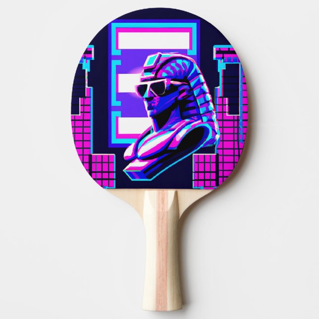 Synthwave Pharaoh Tischtennis Schläger (Vorderseite)