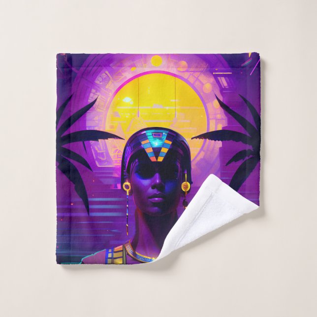 Synthwave Pharaoh Waschlappen (Waschlappen)
