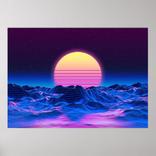 Synthwave-Poster   Retrowave Wall Art Poster