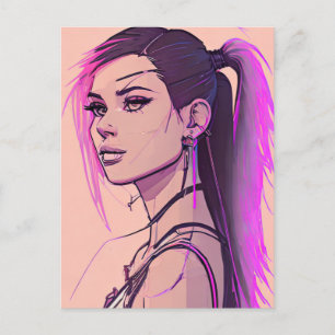 Synthwave-Punk Postcard Postkarte