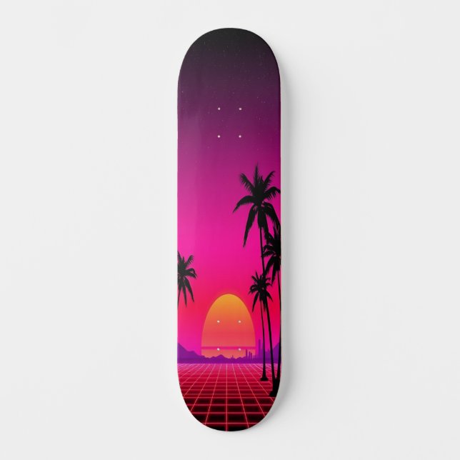 Synthwave-Sonnenset: Ausgabe 1 Skateboard (Vorderseite)