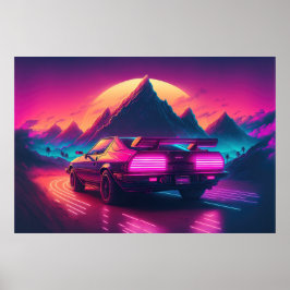 Synthwave Speedster: Synthesizer für die Sande Poster