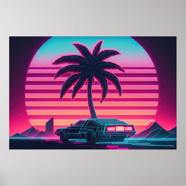 Synthwave Sunset Drive: Racing Towards Poster (Vorne)