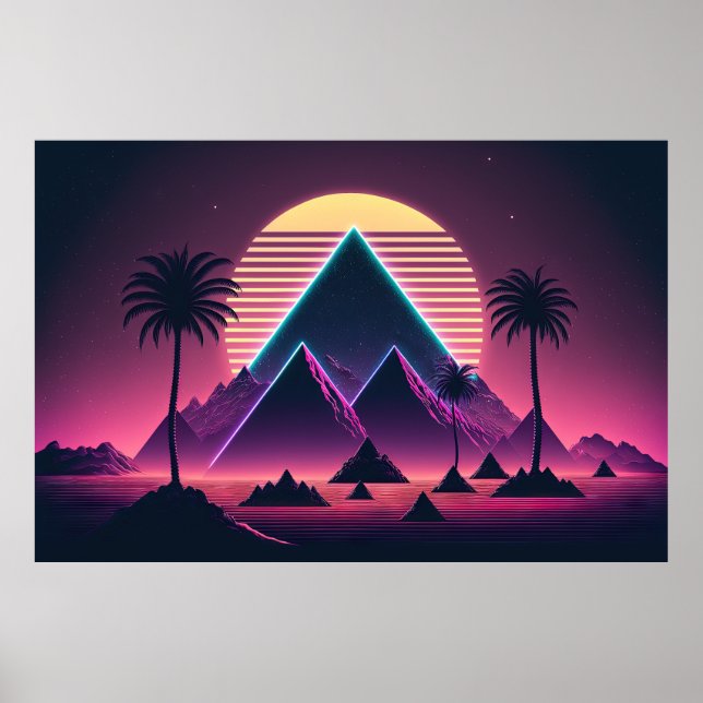 Synthwave Symphony: Echoes of the 80er Poster (Vorne)