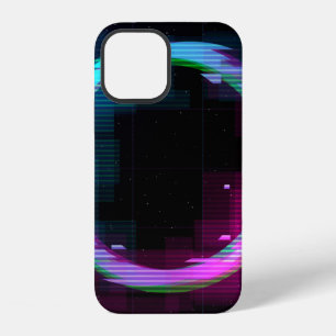 Synthwave Vaporwave Retrowave Glitch-Kreis mit b iPhone 12 Hülle