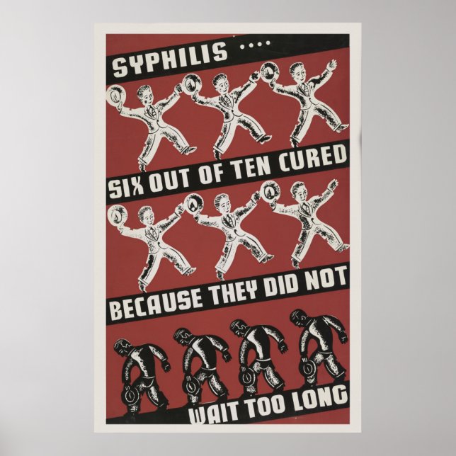 Syphilis 6 von 10 gesunden Vintagen WPA Poster (Vorne)