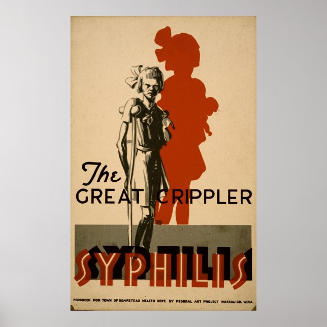 Syphilis Great Crippler Vintag WPA Health Poster (Vorne)