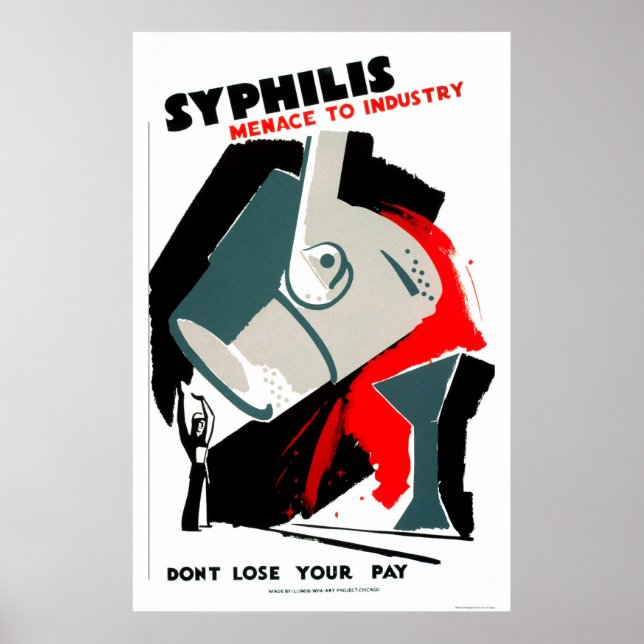 Syphilis ist eine Bedrohung 1940 WPA Poster (Vorne)