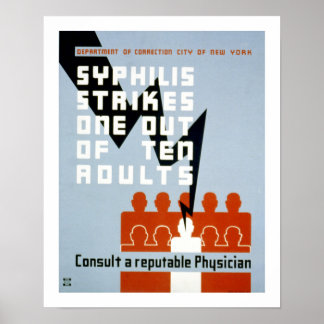 Syphilis Strikes (weiß) Poster
