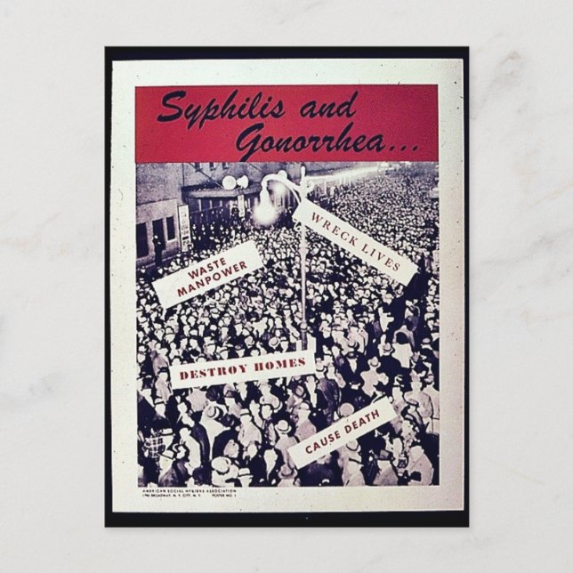 Syphilis und Gonorrhö Postkarte (Vorderseite)