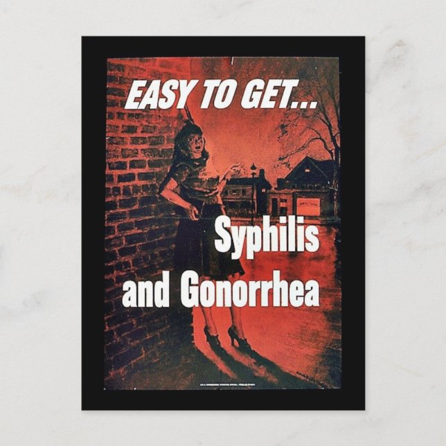 Syphilis und Gonorrhö Postkarte (Vorderseite)