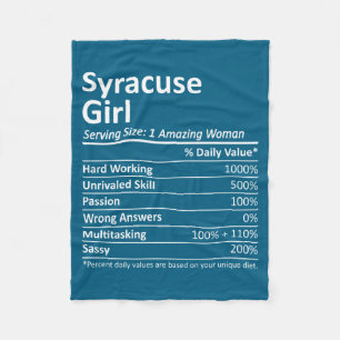 Syracuse Mädchen Ny New York State Lustige Stadt H Fleecedecke
