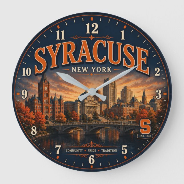Syracuse New York Große Wanduhr (Vorderseite)