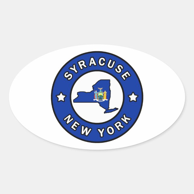Syracuse New York Ovaler Aufkleber (Vorderseite)