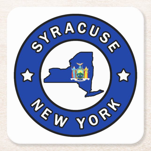 Syracuse New York Rechteckiger Pappuntersetzer (Vorderseite)