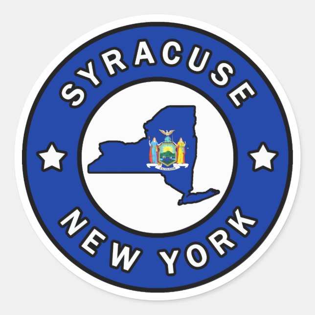 Syracuse New York Runder Aufkleber (Vorderseite)