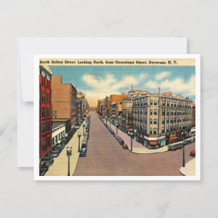 Syracuse NY Salinas St View 1940s Postkarte