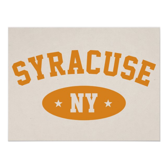 Syracuse NY Vintage Varsity-Style College Poster (Vorderseite)