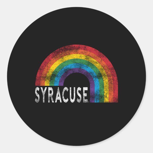 Syracuse Orange Pride Rainbow Runder Aufkleber (Vorderseite)