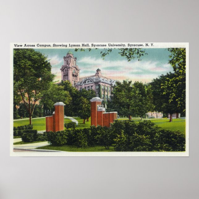 Syracuse U Campus View zeigt Lyman Hall Poster (Vorne)