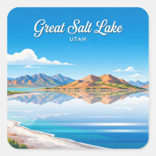 Syracuse Utah Reise-Geschenk Quadratischer Aufkleber