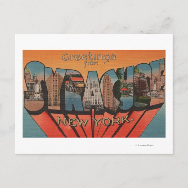 Syrakus, New York - Großbuchstaben Postkarte (Vorderseite)