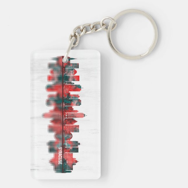 Syrakus New York Skyline Schlüsselanhänger (Rückseite)