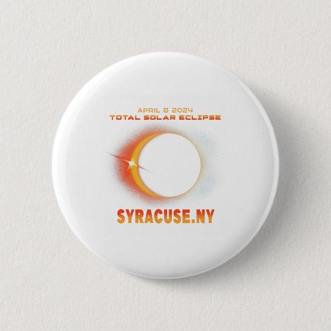 Syrakus New York Total Solar Eclipse 2024 1 Button (Vorderseite)