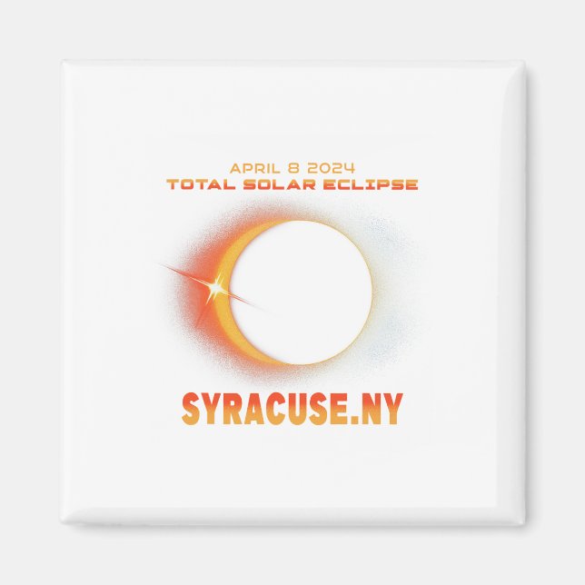 Syrakus New York Total Solar Eclipse 2024 Magnet (Vorne)
