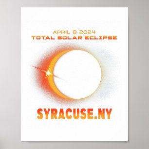 Syrakus New York Total Solar Eclipse 2024 Poster