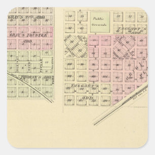 Syrakus, Palmyra, Unadilla, Wyoming, Nebraska Quadratischer Aufkleber