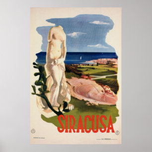 Syrakus Syrakus Italien Vintag Italienische Reise Poster