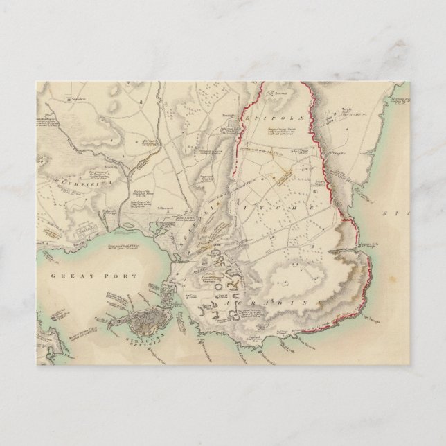 Syrakus und Resten seiner fünf Städte Postkarte (Vorderseite)