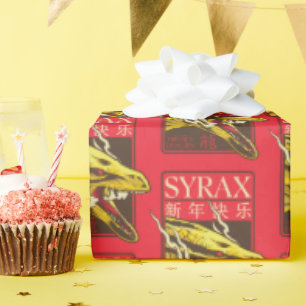 Syrax neues Jahr   新 年 快 乐 Geschenkpapier