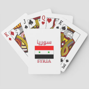 Syria Flag سوريا Arabic & English WordArt Spielkarten