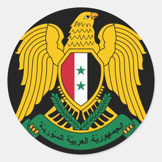 Syria Wappen Runder Aufkleber (Vorderseite)
