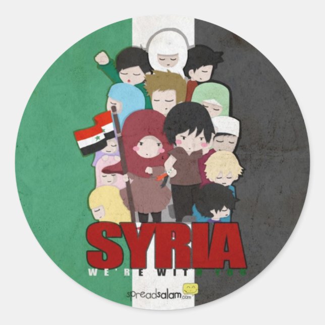 SYRIA - Wir sind bei Ihnen Runder Aufkleber (Vorderseite)