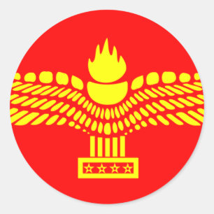 Syriac aramäische Leute, Syrien-Flagge Runder Aufkleber