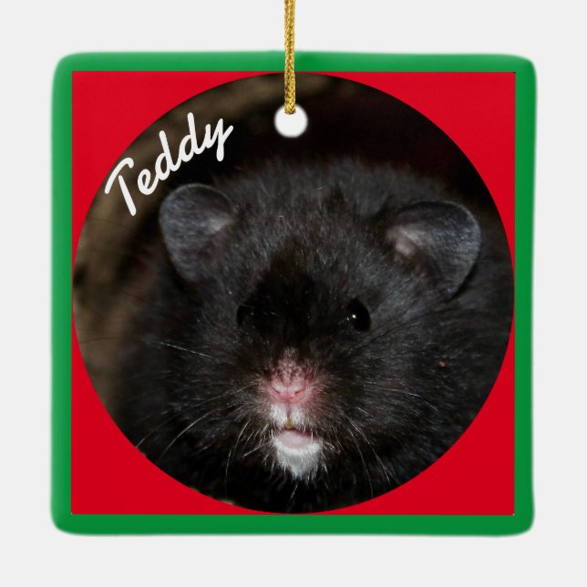 Syrian Pet Hamster - Standard Hamster - Black Bar Keramikornament (Rückseite)