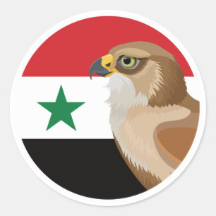 Syricon Syrian National Animal Flag Runder Aufkleber