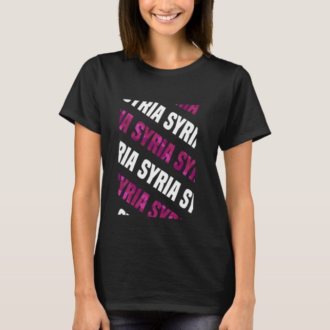 Syrien Camouflage Pattern Pink Camouflage T-Shirt (Vorderseite)