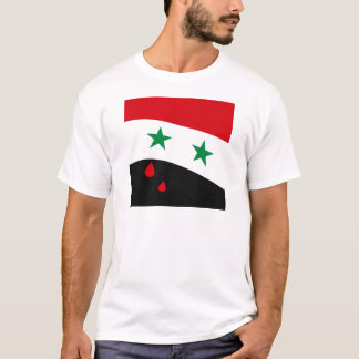 Syrien fahnenschwenkend mit blutroten Rissen T-Shirt