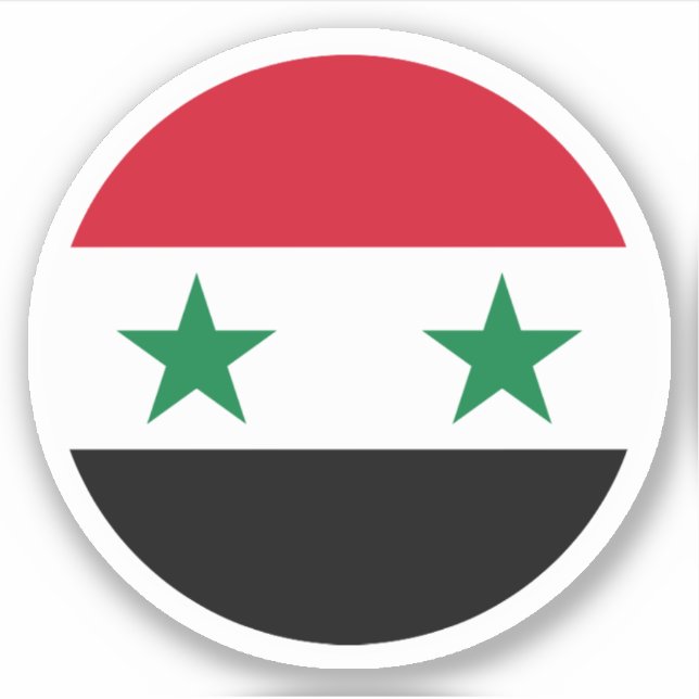 "Syrien Flag Round Sticker" Aufkleber (Vorderseite)