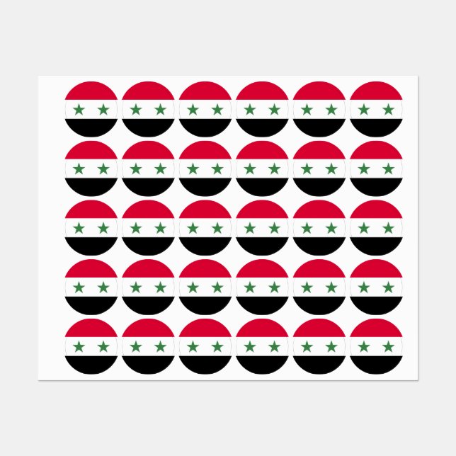 Syrien-Flagge Etiketten (Blatt)