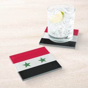 Syrien-Flagge Glasuntersetzer