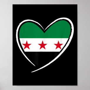 Syrien-Flagge Herz syrische Männer Frauen Kinder J Poster