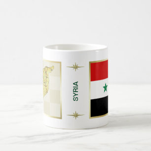Syrien-Flagge + Karten-Tasse Kaffeetasse