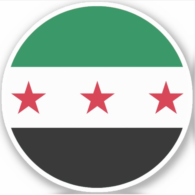 Syrien-Flagge Rund Aufkleber (Vorderseite)