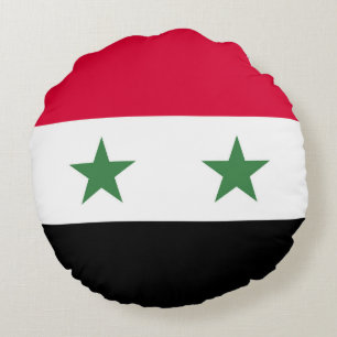 Syrien-Flagge Rundes Kissen